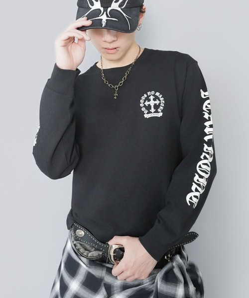 SPINNS（スピンズ） tシャツ 短丈ロングスリーブTシャツ/クロスロゴ 
