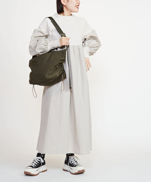 未使用品　muveil converse Tokyo☆ ロングシャツワンピ CONVERSE TOKYO 「CONVERSE TOKYO」 長袖ワンピース FREE ライトグレー