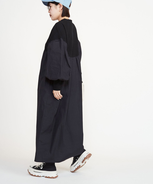 「CONVERSE TOKYO」 長袖ワンピース FREE ライトグレー レディース_画像7