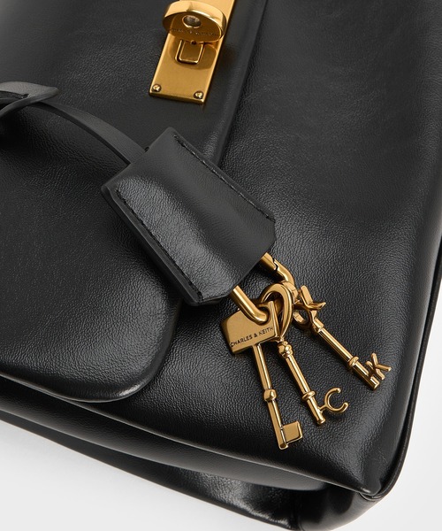 「CHARLES \u0026 KEITH」 2WAYバッグ M ブラック レディースの画像
