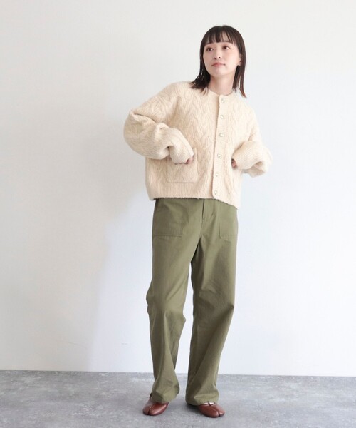 「GEVACO」 ニットカーディガン 38 オレンジ レディース_画像2