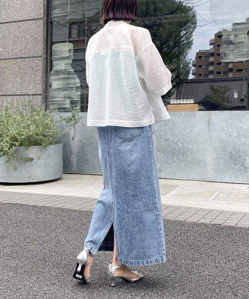 「fredy emue」 半袖ブラウス 38 チャコールグレー レディース_画像5