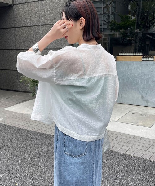「fredy emue」 半袖ブラウス 38 チャコールグレー レディース_画像9