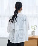 ブラウス シャツ 夏 半袖 パッチワーク風フラ...の詳細画像4