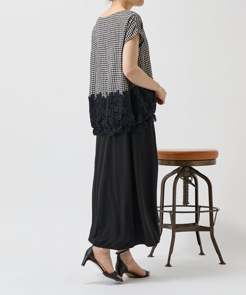 BEARDSLEY（ビアズリー） ブラウス シャツ 裾レースリネンブラウス