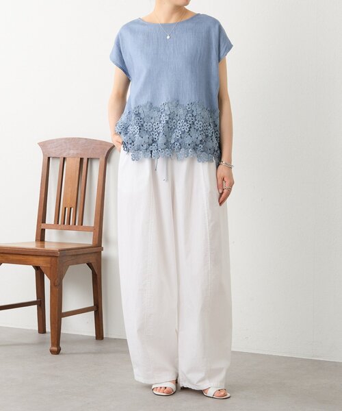 BEARDSLEY リネンレースブラウス　ホワイト ビアズリー BEARDSLEY Tブラウス （white） - ファッション通販