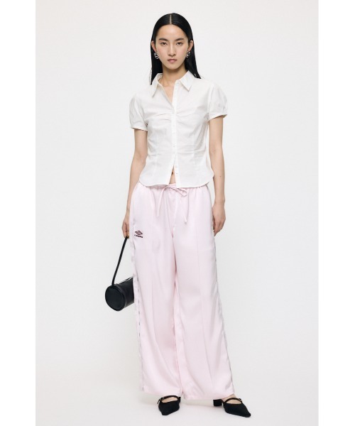 MOUSSY（マウジー） ワイドパンツ パンツ U/M SATIN トラックパンツ