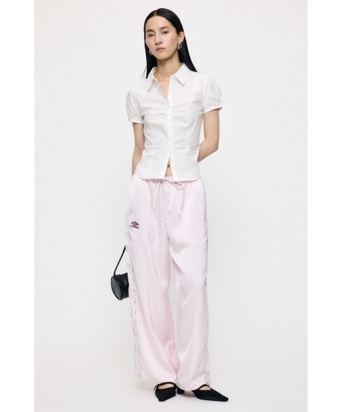 MOUSSY（マウジー） ワイドパンツ パンツ U/M SATIN トラックパンツ