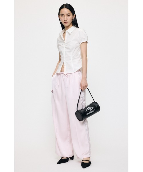 MOUSSY（マウジー） ワイドパンツ パンツ U/M SATIN トラックパンツ