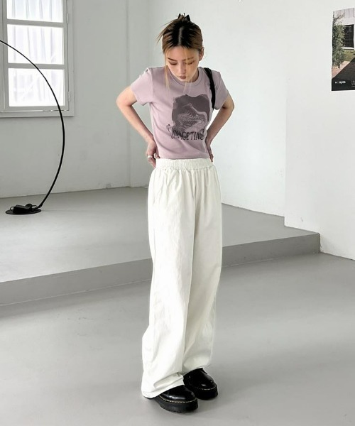 「BLACKUP」 半袖Tシャツ FREE ブルーグレー レディース_画像6