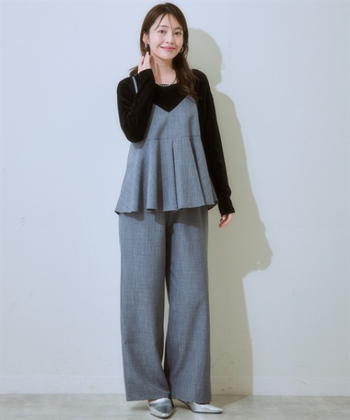 「nissen」 セットアップ L チャコールグレー レディース_画像9