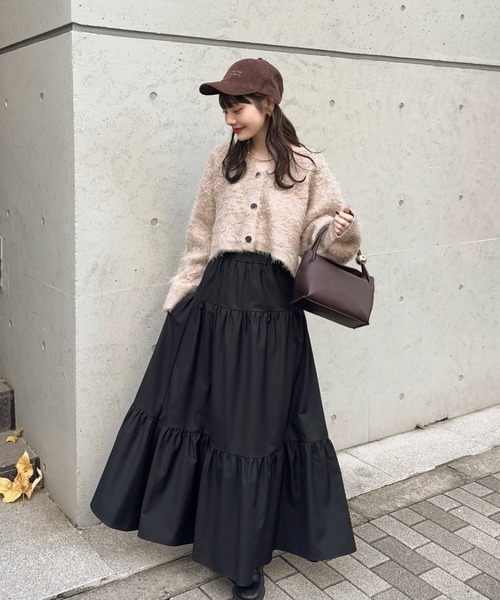 「hinari」 フリルスカート SMALL ブラウン レディース_画像5