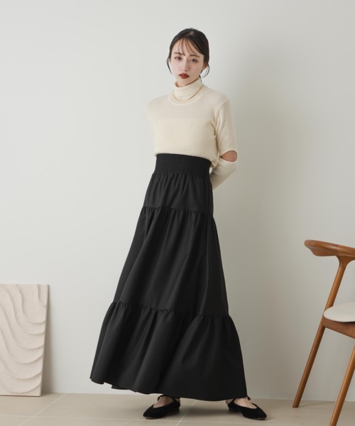 「hinari」 フリルスカート SMALL ブラウン レディース_画像9