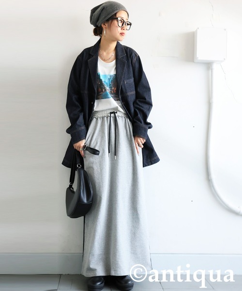 「antiqua」 フレアスカート ONESIZE グレー レディース_画像8