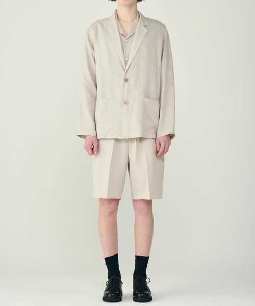 ジャケット テーラードジャケット 「MARKAWARE/マーカウェア」SHIRT JACKET/(清涼・軽量)/ヘンプ細布 /シャツジャケット メンズの画像