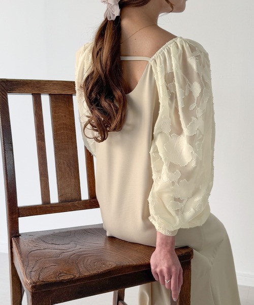 「junoah」 長袖ワンピース LARGE ダークネイビー レディース_画像5