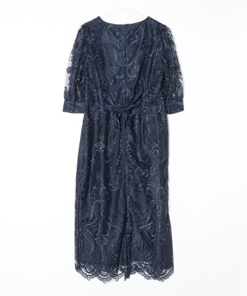 「PREFERIR」 7分袖ワンピース MEDIUM ネイビー レディース_画像2