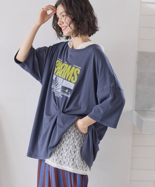 niko and…（ニコアンド） tシャツ 半袖 アソートフォトBIGTシャツ