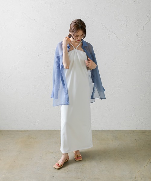 「mystic」 長袖シャツ FREE ブルー レディース_画像2