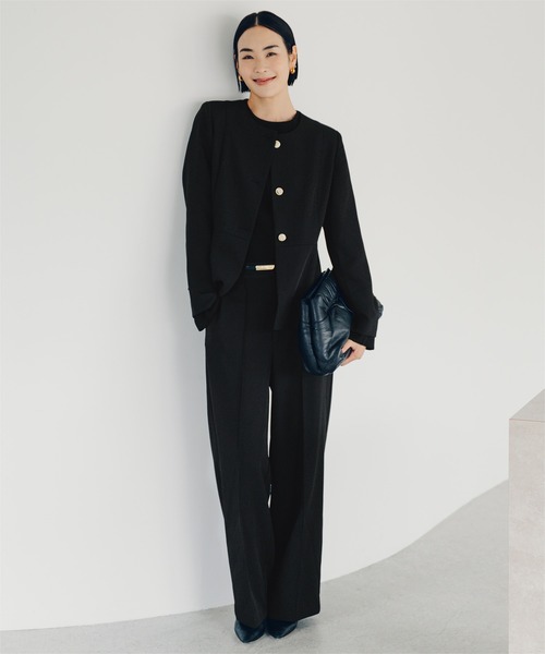 「ur's」 スラックス M ダークネイビー レディース_画像3