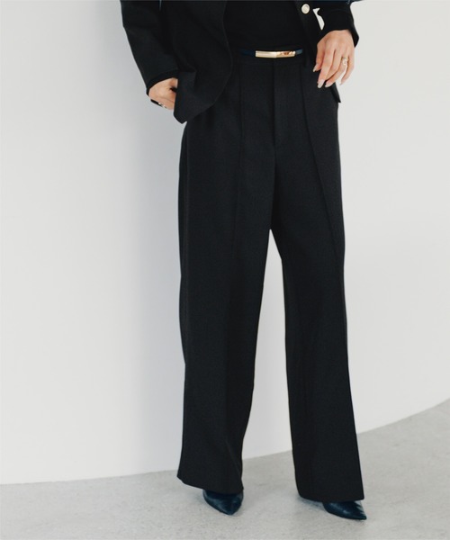 「ur's」 スラックス M ダークネイビー レディース_画像4