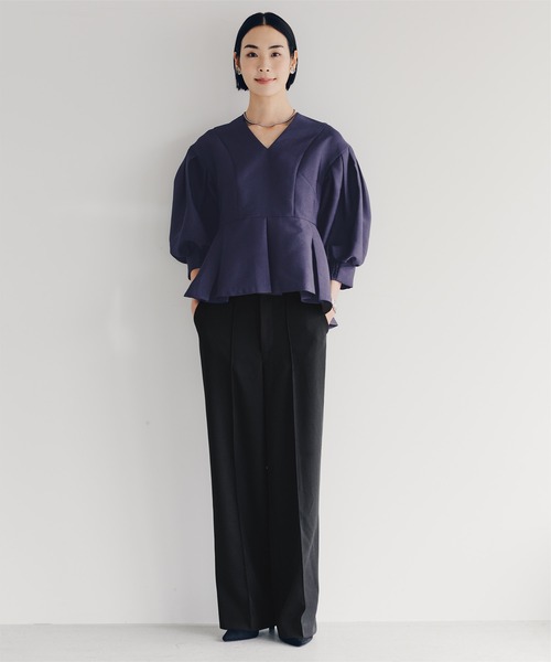 「ur's」 スラックス M ダークネイビー レディース_画像5