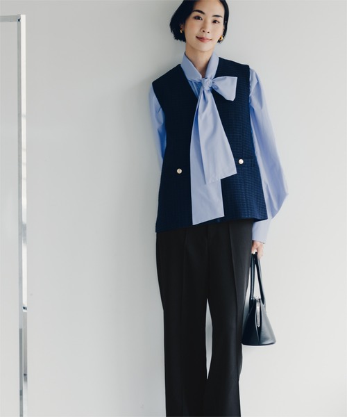 「ur's」 スラックス M ダークネイビー レディース_画像7