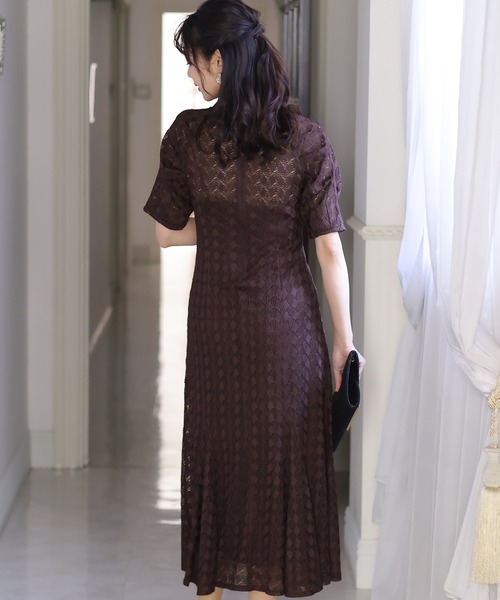 「PourVous」 半袖ワンピース M ベージュ レディース_画像4
