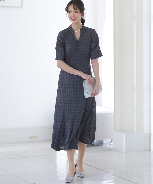 「PourVous」 半袖ワンピース M ベージュ レディース_画像9
