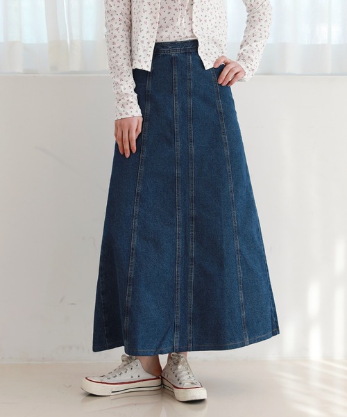 スカート ステッチaラインスリットロングデニムスカート Zozotown Paypayモール店 通販 Paypayモール