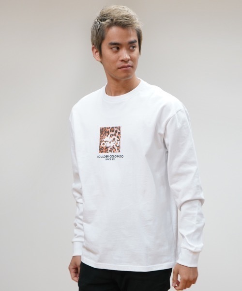 ロンT 白　キャンププリント CAMP7（キャンプセブン） tシャツ Tシャツ 《CAMP7》PRINT LONG SLEEVE