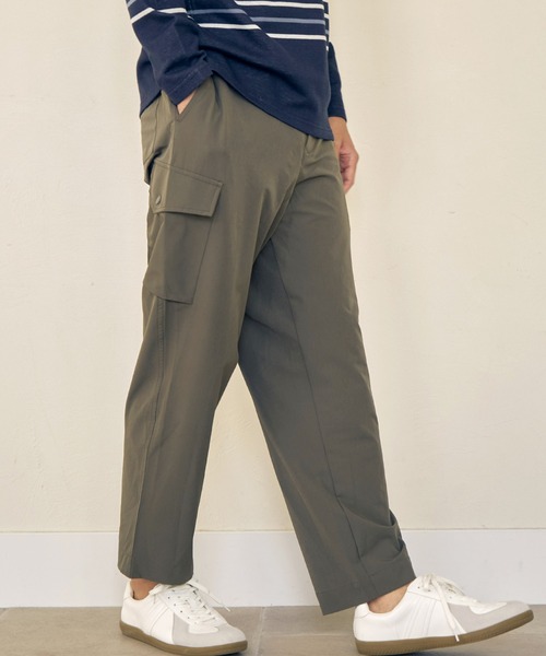 ikka カーゴパンツ ストレッチ冷感イージーカーゴパンツ メンズ