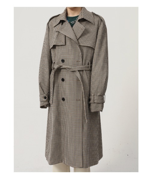 限定販売 コート トレンチコート オーバーサイズチェック柄トレンチコート コート アウター メンズファッション ファッション 10 692 Www Tampafamilypsychiatry Com