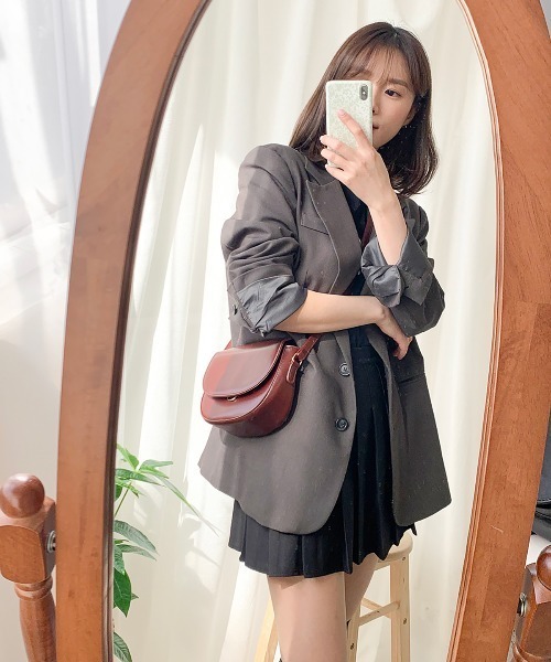 cream creme ショルダーバッグ バッグ ハーフムーンレザー ミニ