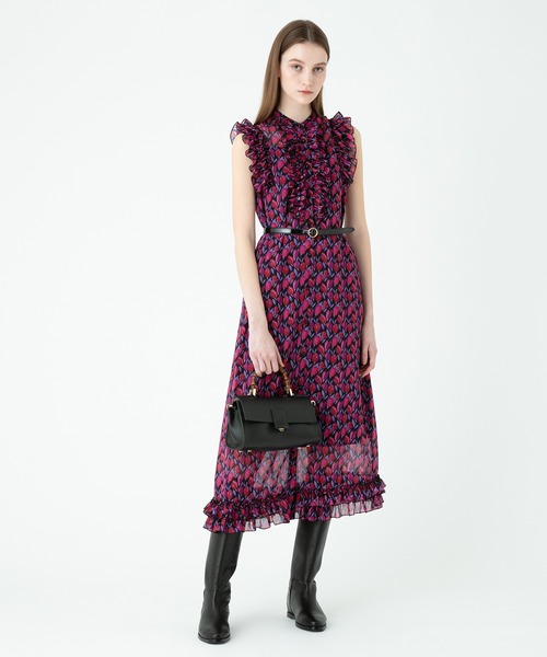 LOULOU WILLOUGHBY ワンピース 【LOULOU WILLOUGHBY】リーフプリント  