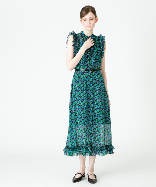 LOULOU WILLOUGHBY ワンピース 【LOULOU WILLOUGHBY】リーフプリント 