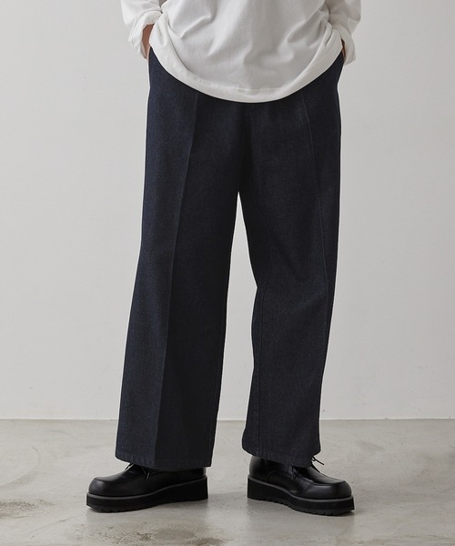 極美品⭕️NEAT デニム調　センタープレス　タックパンツ　スラックス　44 希少 NEAT / ニート 通販します。神戸 ノマド