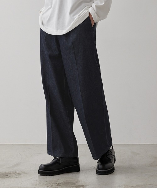 CLEL（クレイル） ジーンズ 「CLEL」Denim Tuck Wide Center Press