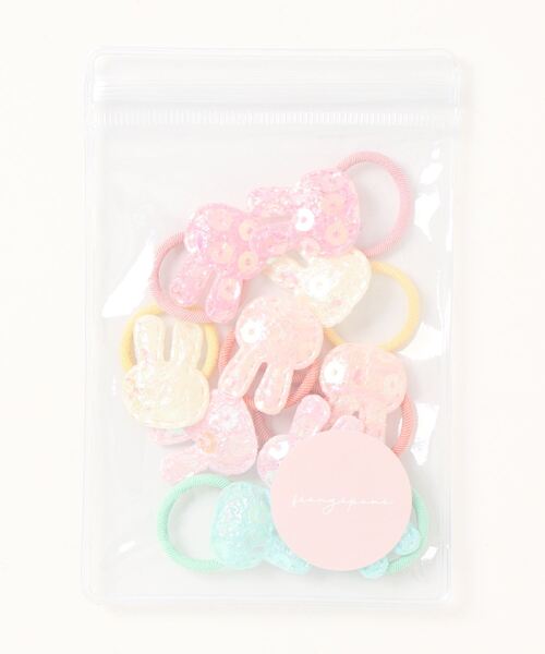 frangipani ヘアゴム ポーチ入りスパンコールヘアゴムセット(KIDS