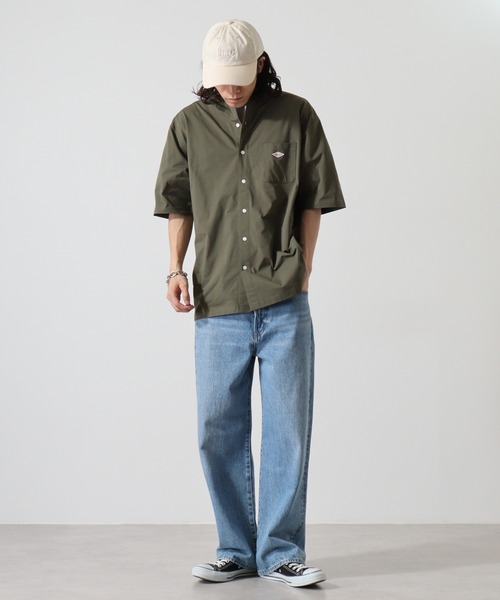 半袖Tシャツ メンズ コントラストパッチ大文字 2色 シルバーバレットセレクト SB Select Quash ラインリブ半袖