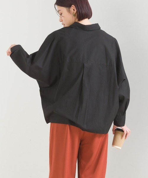 ブラウス シャツ 製品染めタック衿ドルマンブラウス レディース POU DOU ブラウス シャツ 製品染めタック衿ドルマンブラウス