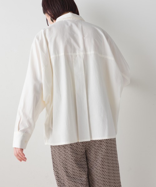 ブラウス シャツ ブロードタックドルマンブラウス レディース SET]ブロードタックドルマンブラウス+ジップタックワイドパンツ