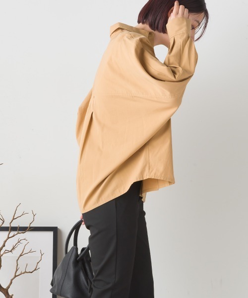 ブラウス シャツ ブロードタックドルマンブラウス レディース SET]ブロードタックドルマンブラウス+ジップタックワイドパンツ