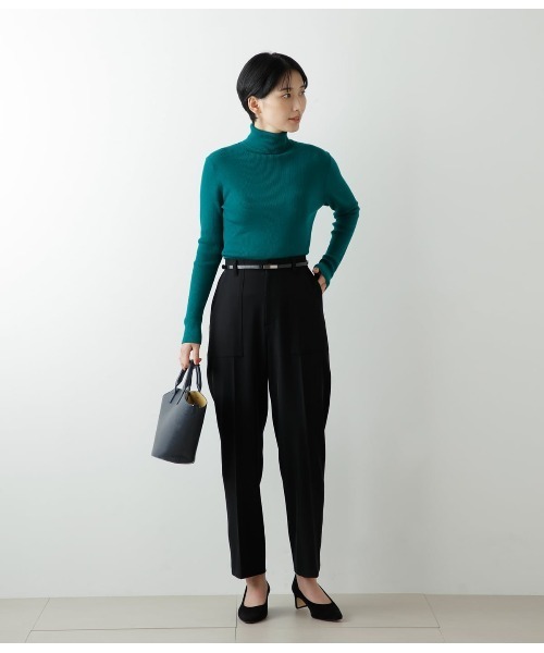 NEWYORKER パンツ ストレッチカルゼ ベイカーパンツ レディース