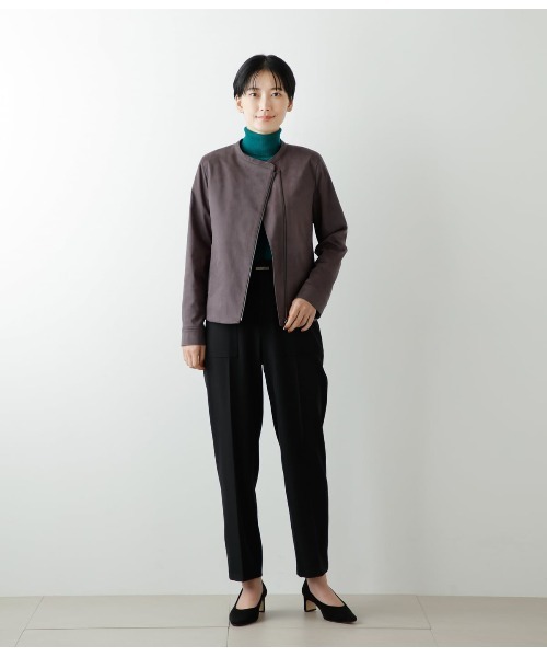 るんるんば　C4099 ベイカーパンツ NEWYORKER パンツ ストレッチカルゼ ベイカーパンツ レディース