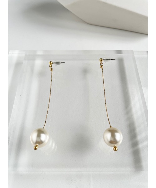 CERCA ピアス 「NoY.ノイ」クリスタルパールチェーンピアス レディース