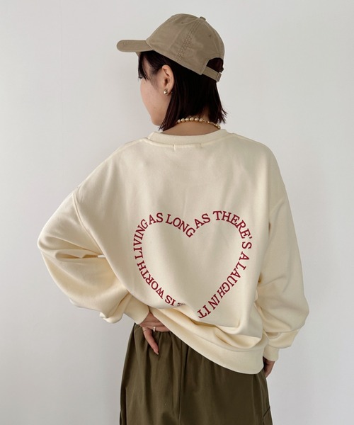 CLEA トレーナー スウェット ロゴハートバックプリントスウェットプル
