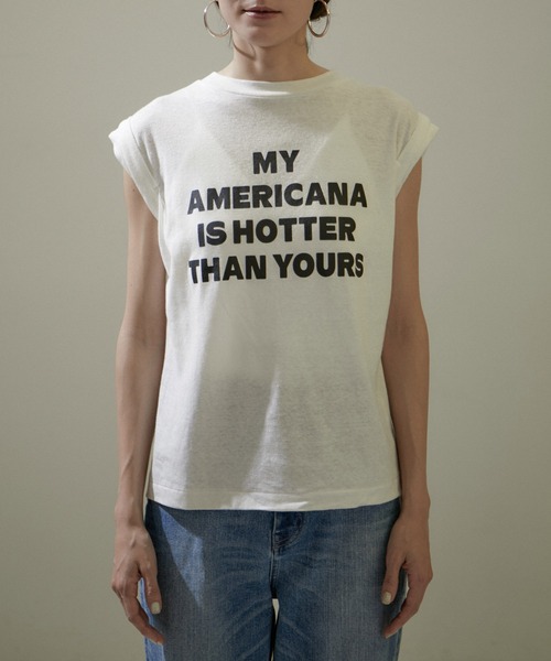 新品☆【AMERICANA/アメリカーナ】 Graphic T-shirt Americana(アメリカーナ)の【五明祐子さんコラボ】【洗える