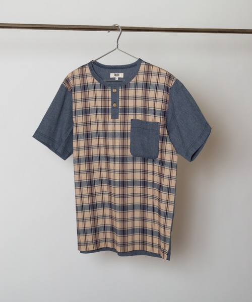 タグ付き未使用 DAKS 44 ハウスチェック ニット 半袖 大きいサイズ DAKS（ダックス） パジャマ 「DAKS」ハウスチェッククレープ 半袖
