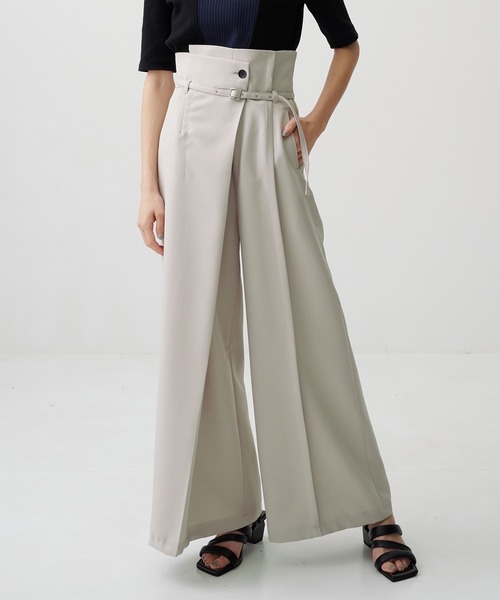 パンツ スラックス HAKAMAタックワイドパンツ-ドライタッチ  